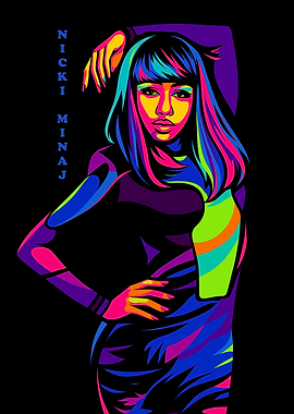 Nicki Minaj Colorful Portrait
