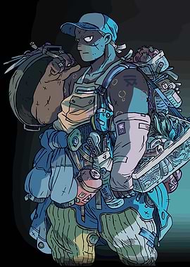 Game Character with Supplies