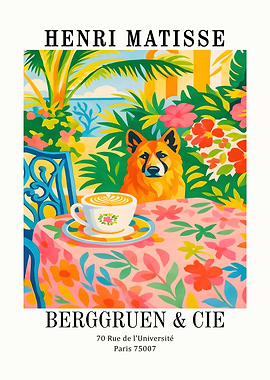 Henri Matisse Dog and Coffee Painting