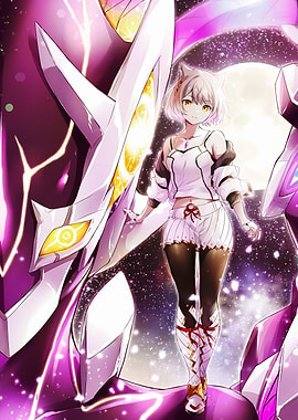 Fantasy Girl with Futuristic Robot Companion