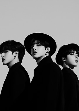 Monochrome Portrait of Three Men