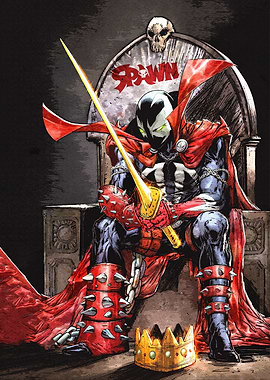 Spawn on Throne with Sword and Crown