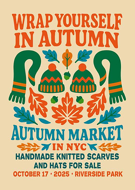 Autumn Market in NYC Poster