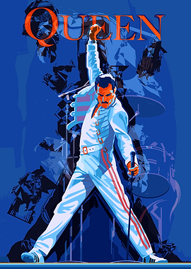 Freddie Mercury Queen Concert Art