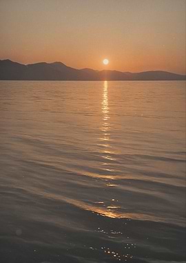 Golden Sunset Over Calm Water