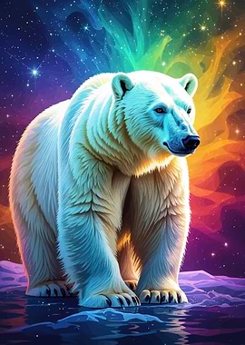 Polar Bear Aurora Borealis