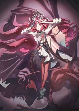 Anime Girl with Pink Hair and Crown