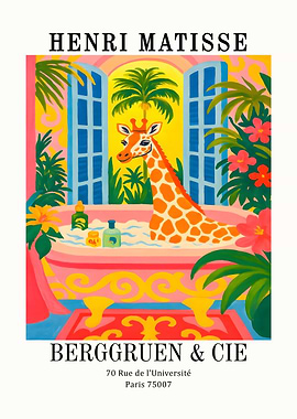 Henri Matisse Giraffe Bathing Art Print