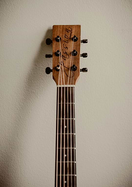 Guitar Headstock and Fretboard Close-Up