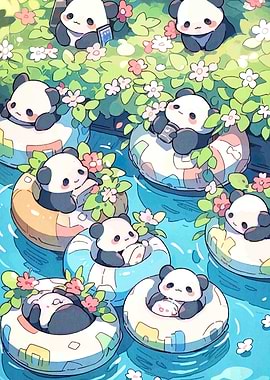 Pandas in Pool with Floats