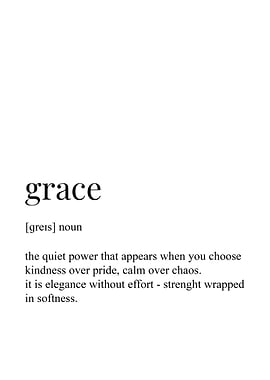 Grace Definition Typography Art Print