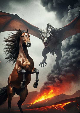 Horse and Dragon Confrontation