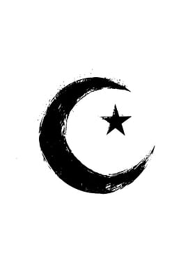 Crescent Moon and Star Symbol