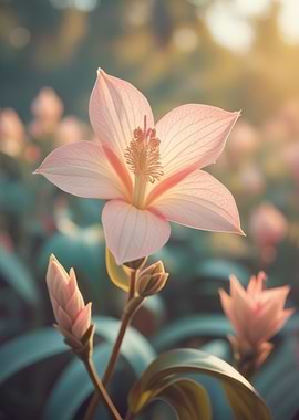 Pink Flower Blossom in Soft Light
