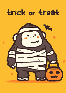 Halloween Mummy Monkey Trick or Treat