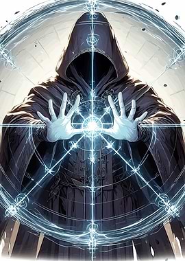 Mystic Figure with Energy Circle