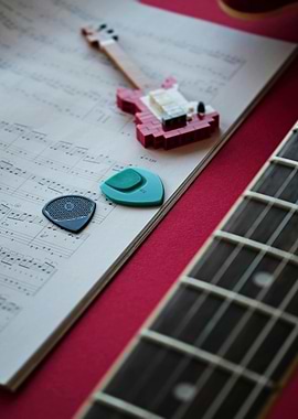 Musical Arrangement with Guitar and Picks
