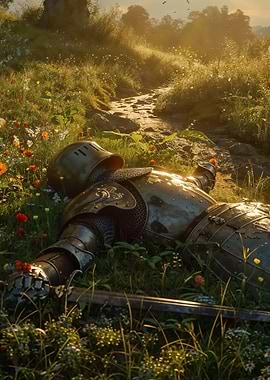 Fallen Knight in Meadow