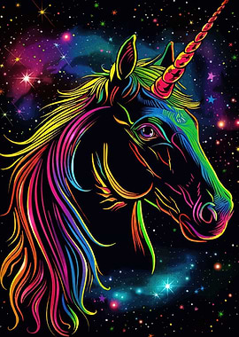 Colorful Unicorn Space