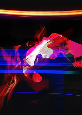 Abstract Light Painting with Red and Blue