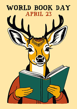 World Book Day Deer Illustration