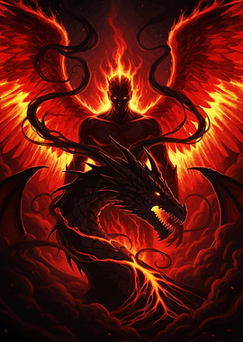 Fiery Dragon Winged Demon