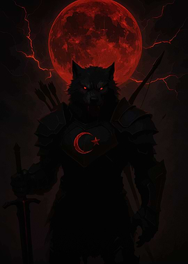 Werewolf Warrior with Turkish Symbol
