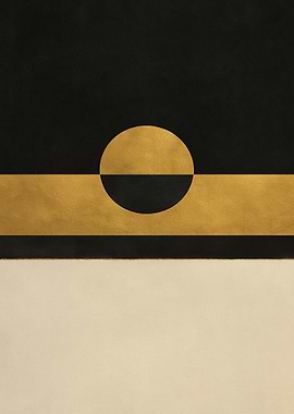 Abstract Black, Gold, and Beige Art