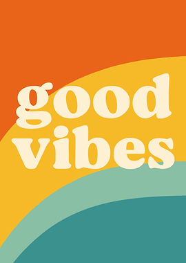 Good Vibes Retro Art Print