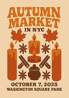 Autumn Market in NYC Poster