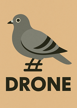 Drone Pigeon Illustration