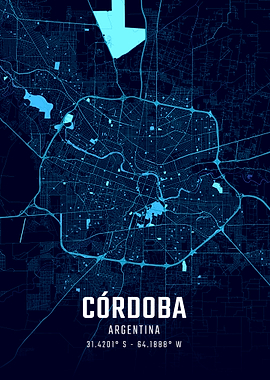 Córdoba Midnight City Map