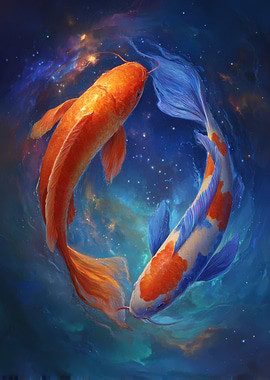 Koi Fish Yin Yang Galaxy
