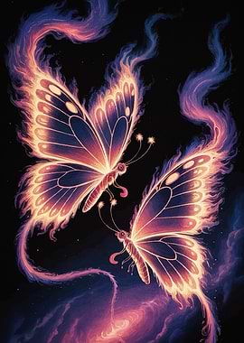 Glowing Butterflies Dark