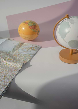 Globes and Map Still Life
