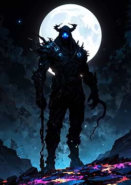 Dark Fantasy Creature Under Moonlight