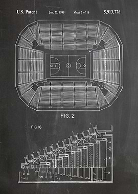 Basketball Arena Patent Blueprint