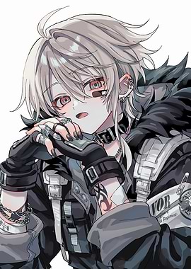Anime Boy with Piercings and Tattoo