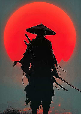 Silhouette of a Samurai Warrior