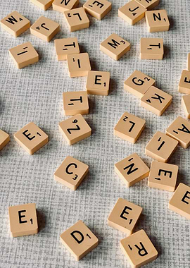 Scrabble Tiles on Textured Surface