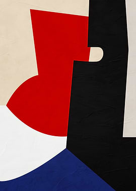 Abstract Geometric Shapes in Primary Colors