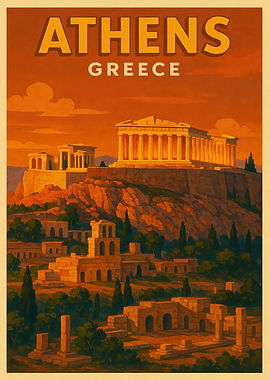 Athens Greece Travel Poster