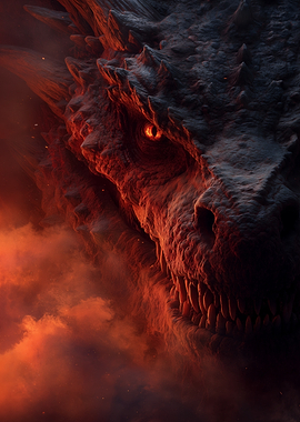 Dragon's fiery gaze