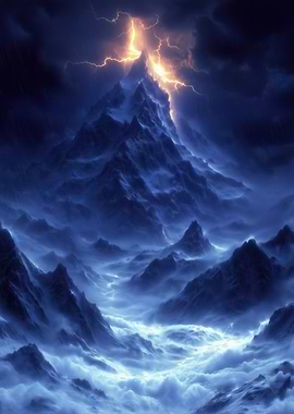 Mountain Peak Lightning Storm