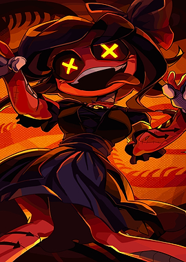 Creepy Cartoon Girl with X Eyes