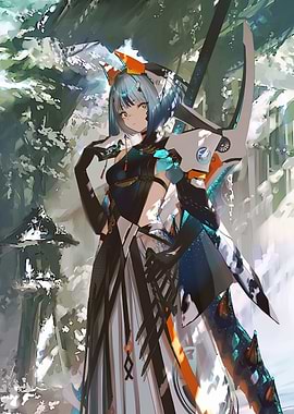 Anime Girl with Futuristic Weapon