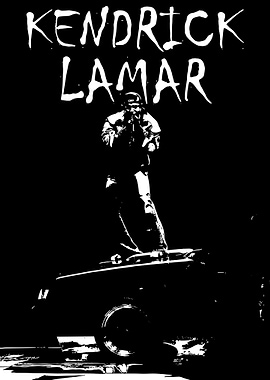 Kendrick Lamar Black and White Portrait