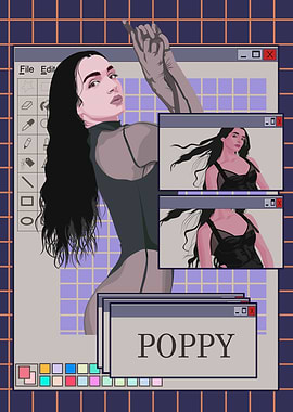 Poppy Retro Aesthetic Digital Art