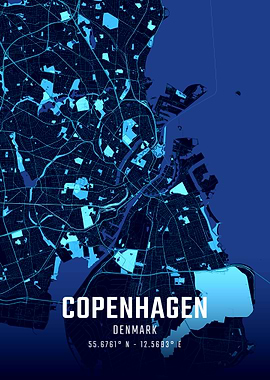 Copenhagen Midnight City Map