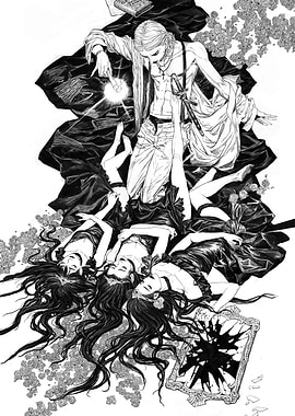 Monochrome Occult Ritual with Three Women